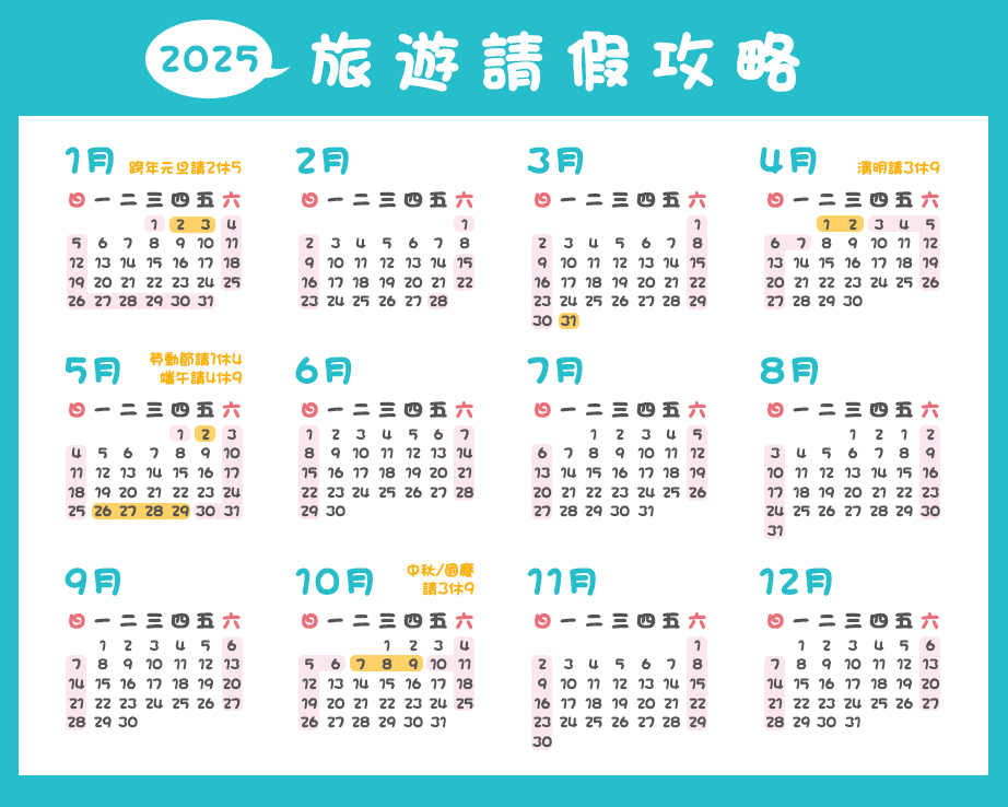 2025旅遊請假攻略